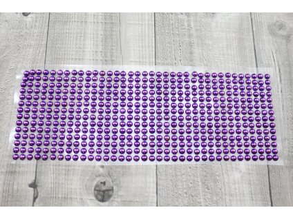 Perličky nalepovací 6mm-fialová tmavá