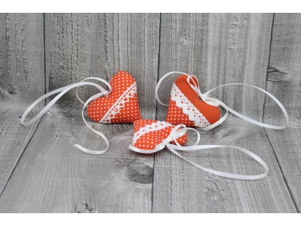 Srdíčko mini závěsné-oranžové