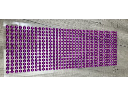 Perličky nalepovací 6mm-fialová