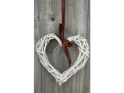 Srdce proutí obrys s mašlí  20cm