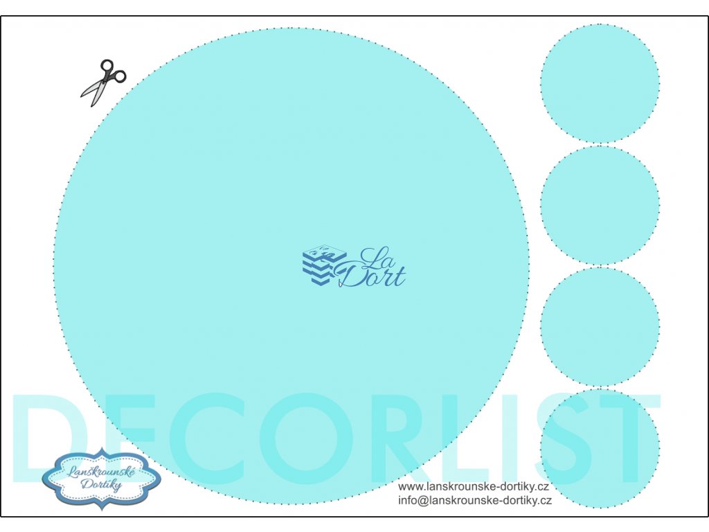 Decor list - kruh 1 ks ⌀20 cm + 4 ks ⌀5 cm