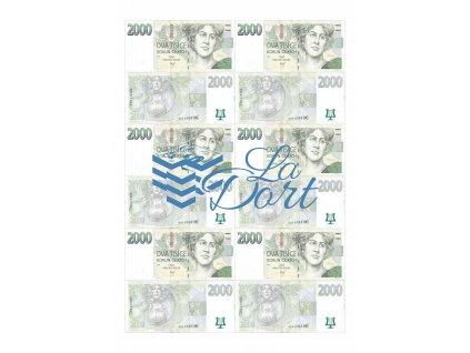 České platné bankovky 2.000,-Kč - líc a rub - A4 - 00220