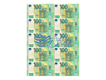 Euro platné bankovky 100€ - líc - A4 - 00223