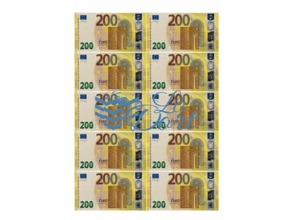 Euro platné bankovky 200€ - líc - A4 - 00224