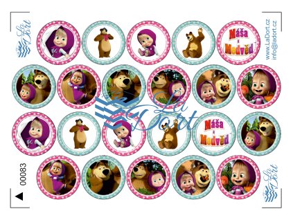 Máša a Medvěd - A4 22ks ⌀4,7 cm - 00083