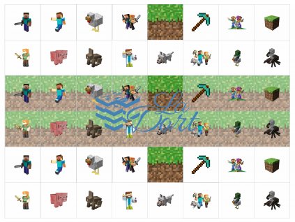Sugar Stamps - A4 - Minecraft - nejméně 48 ks na archu - 00188