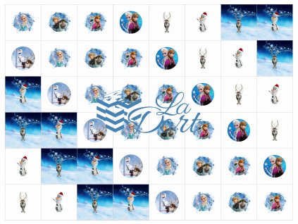 Sugar Stamps - A4 - Frozen - nejméně 48 ks na archu - 00189