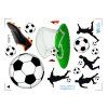 Fotbalové hřiště, balóny, fotbalisti a kopačky - A4 - 00571