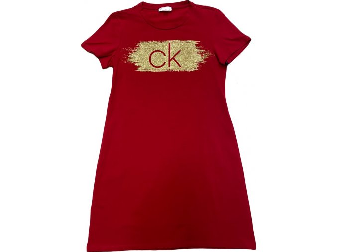 Dámské letní šaty s logem Calvin Klein - červené