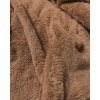 Semišová zateplená bunda s huňatým límčekom karamelová (BIG)