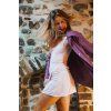 Light purple cotton jacket with ONE print