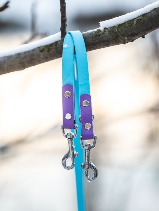 Azurová a ametystová v hlavní roli ✨ Do sněhu, ale i bláta je Biothane ideální volba - když chcete vodítko, co nenasákne...