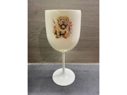 NEROZBITNÁ SKLENICE BÍLÁ s rasou pejska (36 ras v nabídce) 🐶