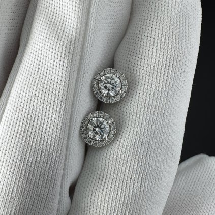Náušnice z bílého zlata s přírodními brilianty