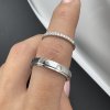 Pár platinové snubní prsteny s přírodními diamanty