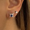 Náušnice s přírodními modrými safíry a brilianty