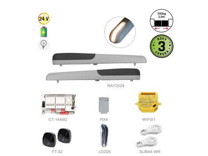 900KRAY2524ER + WIFI pre dvojkrídlovú bránu do 2.5m/krídlo