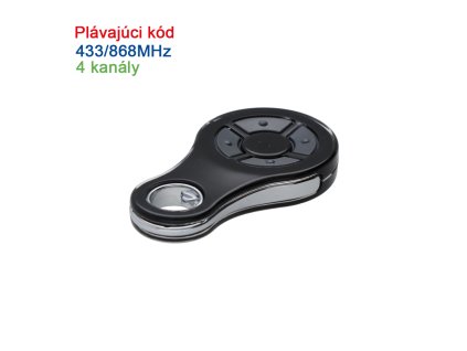 Vysielač 4-kanálový, 433/868MHz, plávajúci kód, čierny