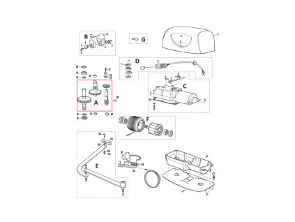 Sada hlavných prevodov HYPPO 220V PMDKI2.4610 pre HY7005, HY7100
