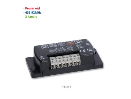 Prijímač externý, 2 kanálový, pevný kód, 433,92MHz