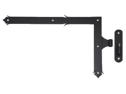 HORNÉ kovanie, 400x650mm s čapom, čierny lak, obojstranný