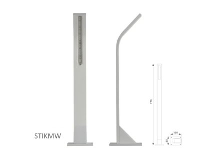 Vonkajšie LED osvetlenie STIK M, farba RAL9010, H-750mm