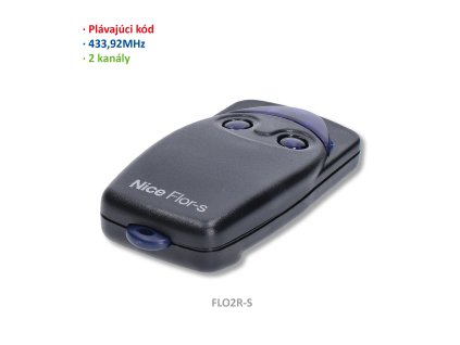 Vysielač 2-kanálový, 433MHz, plávajúci kód, čierny