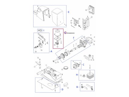 RBA01R01 kit SPAMG00200 motor pre RB400 s držiakom,slimakom