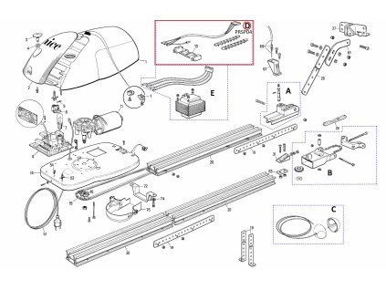 PRSP04 kit plastový držiak s mikrospínačmi pre SPIDER/SPIDO