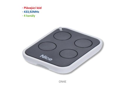 Vysielač 4-kanálový, 433MHz, plávajúci kód, čierny