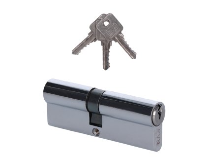 Cylindrická vložka EURO 40/45mm, niklová, 3 kľúče, skrutka M5x65mm