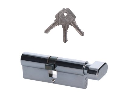 Cylindrická vložka EURO 40/40mm s guľkou, niklová, 3 kľúče, skrutka M5x65mm,