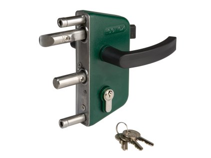 LOCINOX® Zámkový set LARZ P1 pre profil Ø40 mm (kazeta, zámok, polyamidové kľučky, cylindrická vložka), voliteľná farba RAL