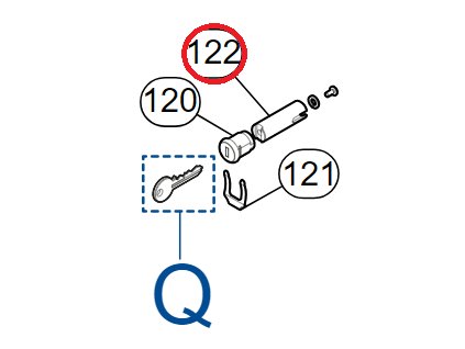 PMD2103.4610 hriadeľ pre zámok pre M3BAR/M5BAR