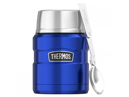 Nerezová termoska na jídlo se lžící Thermos 470 ml modrá 1