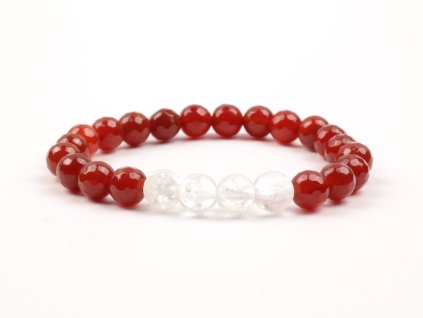 Moni - dámský náramek červený achát křišťál matný