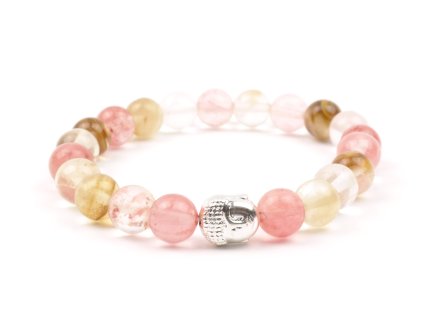 Moni - dámský náramek křišťál vodní meloun s budhou