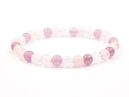 Moni - dámský náramek jadeit růženín křišťál praskaný