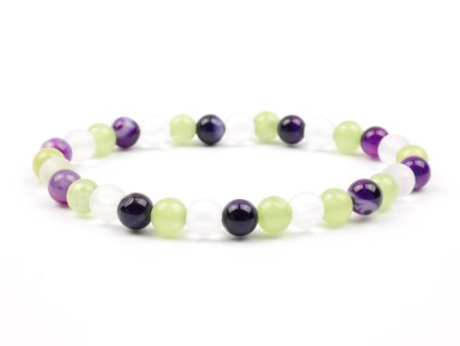 Moni - dámský náramek nefrit křišťál matný achát