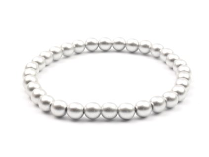 Moni - dámský náramek matné stříbrné perličky