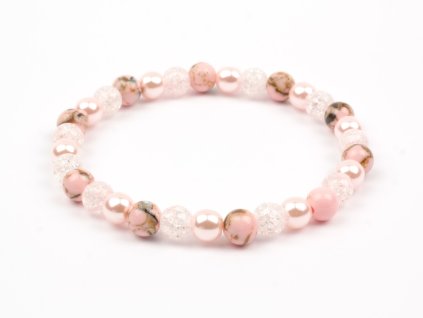 Moni dámský náramek howlit křišťál perla