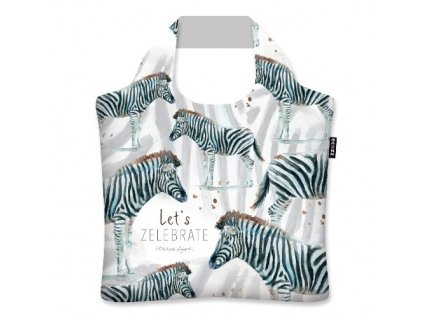 ECOZZ skládací nákupní taška Zebra by Michelle Dujardin 1