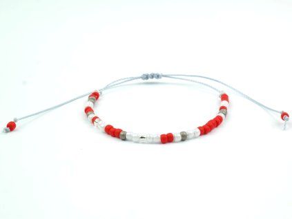 Moni šedý náramek korálky TOHO T5