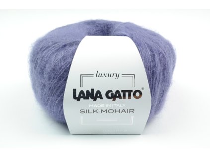 Lana Gatto pletací příze mohér hedvábí SILK MOHAIR tmavší lila