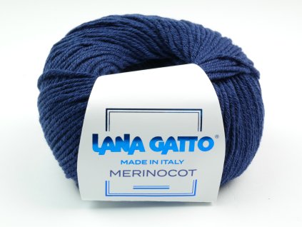 Lana Gatto pletací příze vlna merino bavlna MERINOCOT tmavě modrá