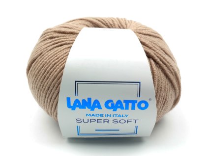 Lana Gatto pletací příze vlna merino SUPER SOFT tmavě béžová 9424