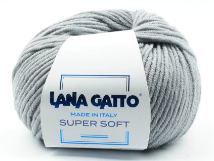 Lana Gatto pletací příze vlna merino SUPER SOFT šedá světlá