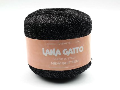 Lana Gatto pletací příze NEW GLITTER černá