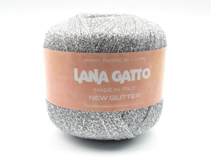 Lana Gatto pletací příze NEW GLITTER stříbrná