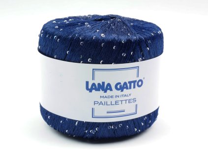 Lana Gatto pletací příze PAILLETTES modrá